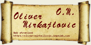 Oliver Mirkajlović vizit kartica